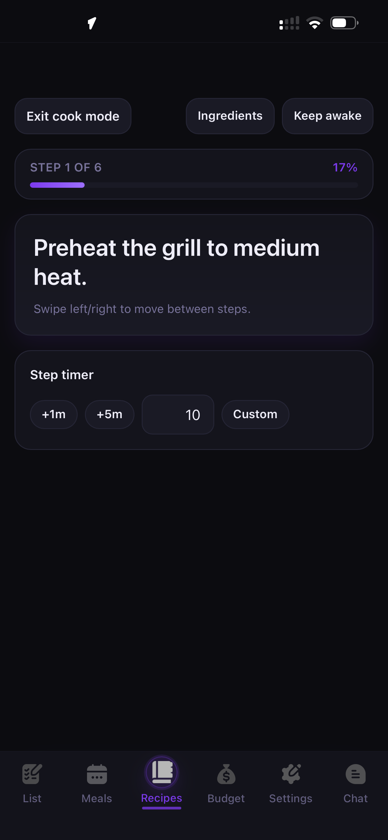 Cooking Mode