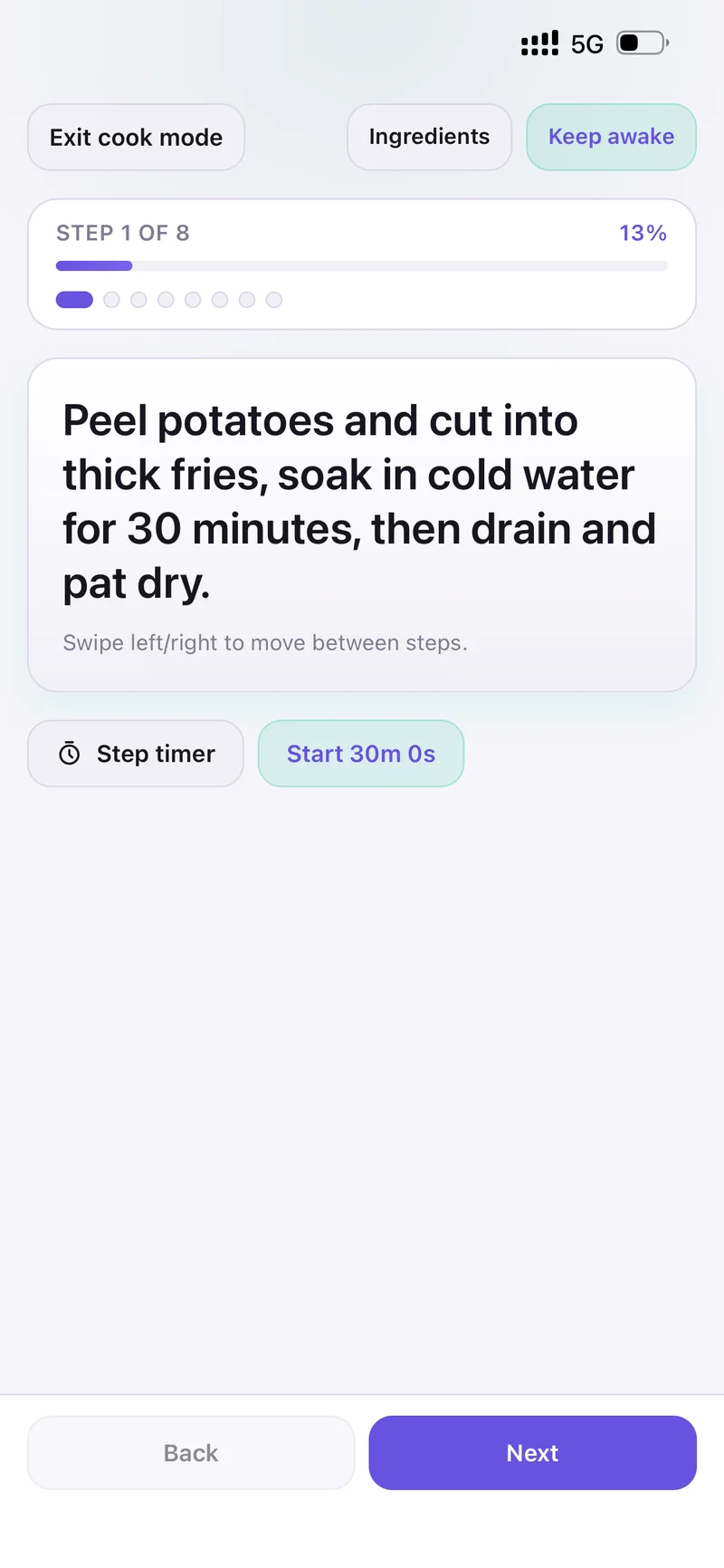Cook mode